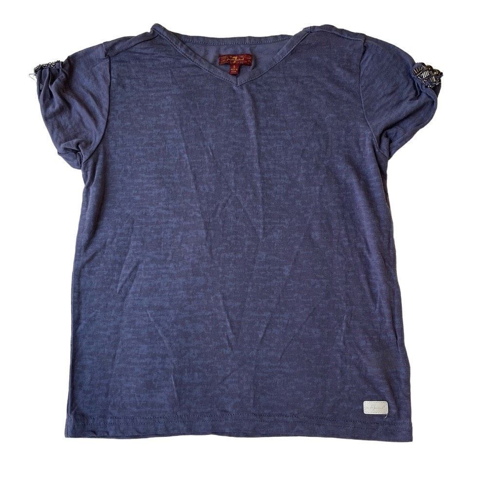 7 For All Mankind Purple Sheer T-Shirt - Girls S
